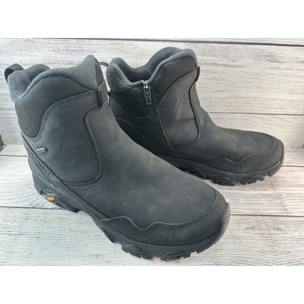 Merrell Men's Black Coldpack 3 Thermo Tall Zip Waterproof Winter Boots Size 10